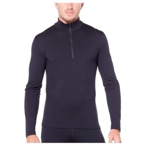 Icebreaker 200 Oasis Merino Base Layer Long Sleeve 1/2 Zip (Black) Men's Clothing