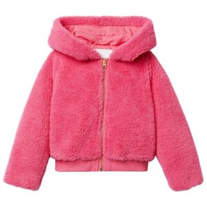 Janie and Jack Cropped Faux Fur Hoodie (Toddler/Little Kids/Big Kids) (Pink) Girl's Clothing