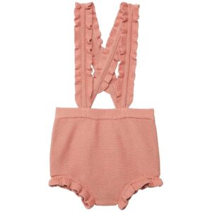 Janie and Jack Ruffle Sweater Overall (Infant) (Pink) Girl's Jumpsuit & Rompers One Piece
