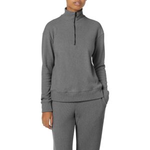 Joe's Jeans Jessie Ribbed 1/2 Zip Top (Heather Grey) Women's Clothing