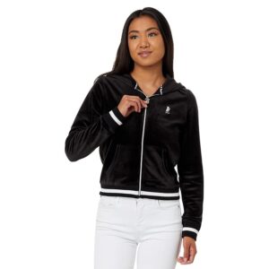 Juicy Couture Heritage Rib Trim Track Pants with Contrast Rib (Liquorice) Women's Clothing