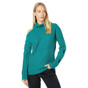 KUT from the Kloth Leona Cold-Shoulder Sweater (Teal) Women's Clothing