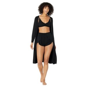 Kickee Pants Sleeping Bra, Tulip Shorts Duster Robe Set (Midnight) Women's Pajama Sets