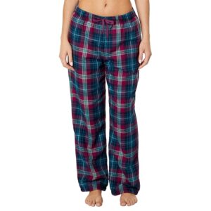 L.L.Bean Flannel Lounge Pants Lined Plaid (Dark Mulberry Plaid) Women's Clothing