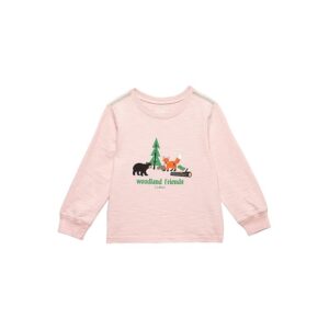 L.L.Bean Graphic Tee II Long Sleeve (Toddler) (Blush Woodland Friends) Clothing