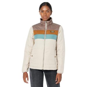 L.L.Bean Petite Mountain Classic Puffer Jacket Color-Block (Taupe Brown/Gray Birch) Women's Coat