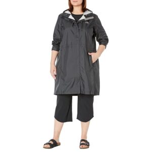 L.L.Bean Plus Size Trail Model Raincoat (Black) Women's Clothing