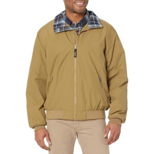 L.L.Bean Warm-Up Jacket Flannel Lined Regular (Fatigue Green) Men's Jacket