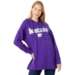 Lauren James Kansas State Wildcats Long-Length Side Vent Hoodie (Purple) Women's Clothing