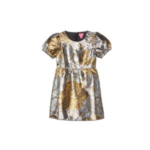 Lilly Pulitzer Kids Mini Priyanka Dress (Toddler/Little Kids/Big Kids) (Gold Metallic Peony Parade Brocade) Girl's Clothing