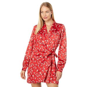 Lost + Wander Falling in Love Mini Dress (Red White Floral) Women's Clothing