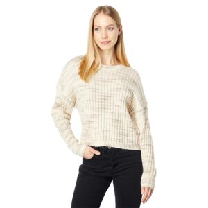 Lucky Brand Space Dye Boxy Sweater (Taupe Multi) Women's Clothing