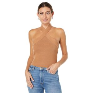MONROW Supersoft Sweater Knit Halter (Doe) Women's Clothing