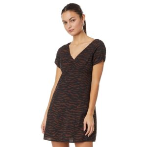 Madewell V-Neck Mini Dress in Abstract Animal (True Black) Women's Dress
