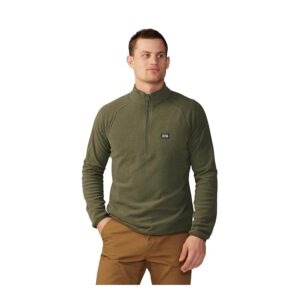 Mountain Hardwear Microchill 1/4 Zip Pullover (Surplus Green Heather) Men's Clothing