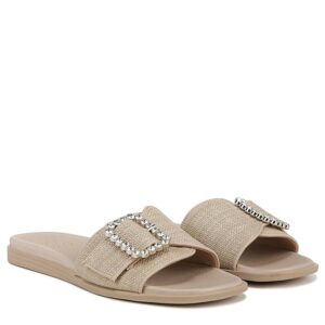 Naturalizer Olivia Slides (Tan Straw Fabric) Women's Sandals