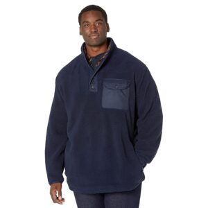 Nautica Big & Tall Big Tall 1/4 Button Sherpa Fleece (Navy) Men's Clothing