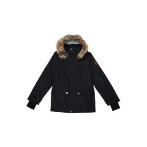 Obermeyer Kids Commuter Jacket w/ Faux Fur (Little Kids/Big Kids) (Black) Boy's Clothing