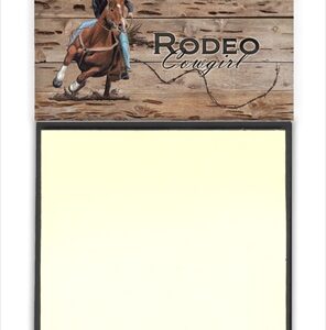 SB3055SN Rodeo Cowgirl Barrel Racer Refiillable Sticky Note Holder or Postit Note Dispenser- 3 x 3 In.