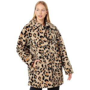 Sanctuary Short Faux Fur Coat (Leopard) Women's Clothing