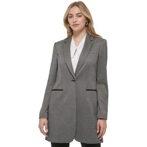 Tommy Hilfiger One-Button Topper (Black/Khaki) Women's Clothing