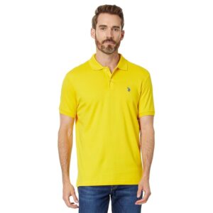 U.S. POLO ASSN. Slim Fit Interlock Polo (Scoring Yellow) Men's Clothing