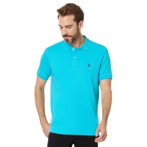 U.S. POLO ASSN. Slim Fit Interlock Polo (Tropical Teal) Men's Clothing