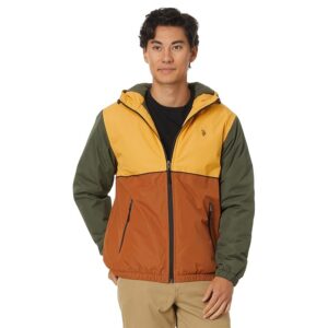 U.S. POLO ASSN. USPA Americana Hooded Polar Fleece Windbreaker (Mineral Yellow) Men's Jacket