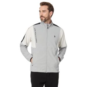 U.S. POLO ASSN. USPA Stretch Woven Cut Panel Full Zip Jacket (Vapor Grey) Men's Jacket