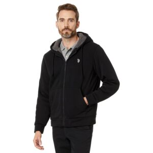 U.S. POLO ASSN. USPA USPA Full Zip Sherpa Hoodie (Black) Men's Coat