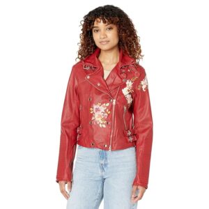 jakett NEW YORK Harley Floral Burnished Leather (Red) Women's Clothing