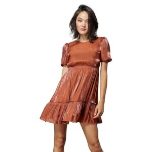 line and dot Danielle Mini Dress (Toffee) Women's Clothing