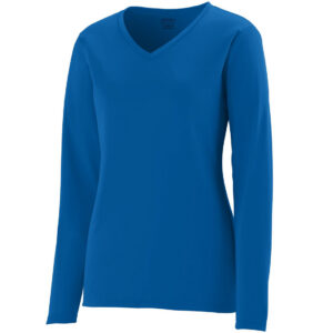 Augusta 1788A-Royal-XS Ladies Long Sleeve Wicking Tee, Royal - Extra Small
