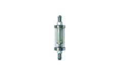 0.31 in. Hose Chrome Stainless Mesh Barb Inlet & Outlet Glass, Steel Inline Fuel Filter