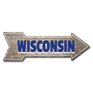 10 x 30 in. Indoor & Outdoor Decor Direction Sticker Vinyl Wall Decals - Wisconsin - 24 in.