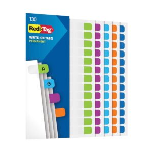 1009304 1 x 0.437 in. Redi-Tag Write-On Tabs, Assorted Tropical Colors - Pack of 130