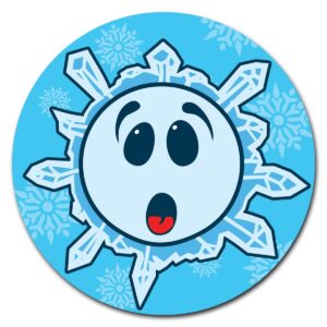 12 in. Circular Rigid Plastic Sign - Snowflake Surprised