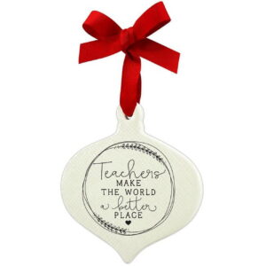 12674 Doodle Teachers Ribbon Hang Christmas Ornament