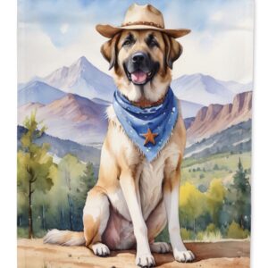 15.5 x 11.25 in. Anatolian Shepherd Cowboy Welcome Garden Flag