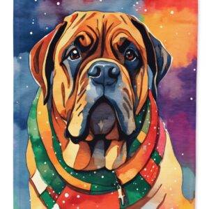 15.5 x 11.25 in. Unisex Bullmastiff Christmas Polyester Fabric Garden Flag