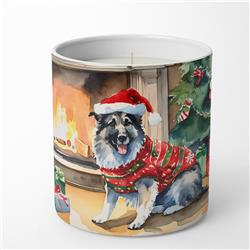 3.25 x 3.75 x 3.25 in. Norwegian Elkhound Cozy Christmas Decorative Soy Candle