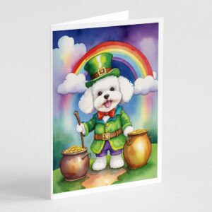 5 x 7 in. Bichon Frise St Patricks Day Greeting Cards - Pack of 8