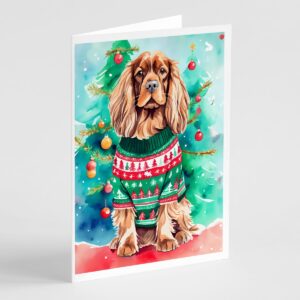 5 x 7 in. Unisex Sussex Spaniel Christmas Greeting Cards - Pack of 8