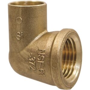 7073LF34 0.75 in. Forged Bronze Pressure Fitting 90 deg Copper x Female Elbow Bronze