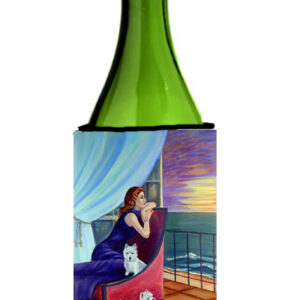 7167LITERK Lady With Her Westie Wine bottle sleeve Hugger - 24 oz.