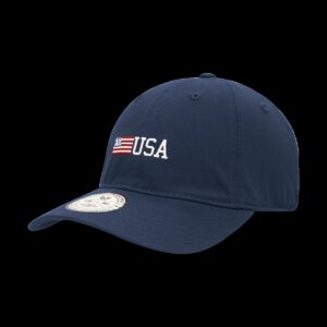 A03-USA3-NVY Side US Flag Relaxed Graphic Cap - Navy