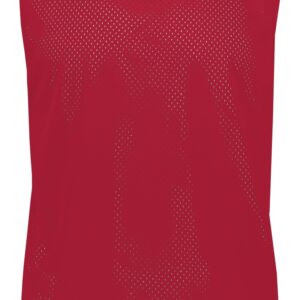 ASI 9717.408.L Adult Mesh Reversible Pinnie Top, Scarlet & White - Large
