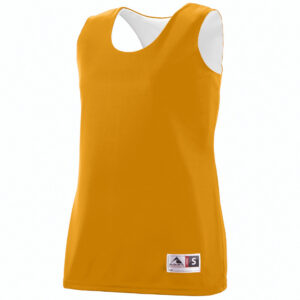 Augusta 147A-Gold- White-XL Ladies Reversible Wicking Tank, Gold-White - Extra Large