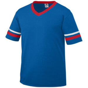 Augusta 360A Adult Sleeve Stripe Jersey- Royal- Red- White - Extra Large