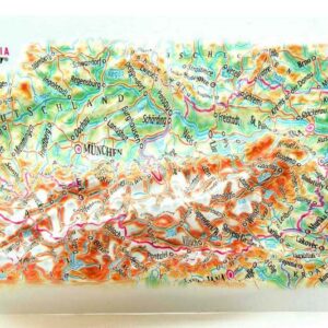 Austria Raised Relief Map, Framed - Souvenir Size
